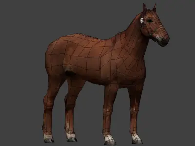 Horse Low poly Low-poly 3D model purchase