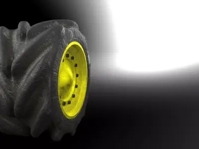 Truck Tyre with Rim and Textures 3D model