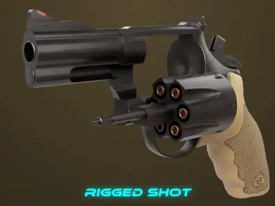 Small Revolver 06 Black Generic All PBR Unity UE Textures Low-poly 3D model