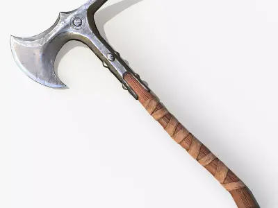 Stylized Battleaxe Low-poly 3D model