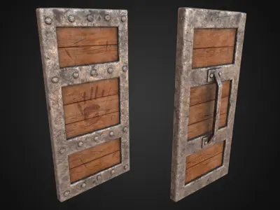 Medieval Shield Low-poly 3D model 14