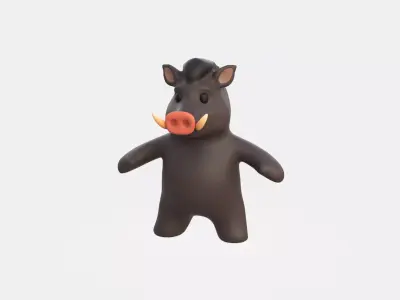 Little animal baby - Wild boar cute - Character020 Low-poly 3D model