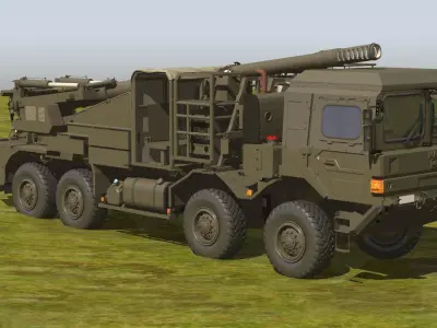 JGSDF type 19 155mm wheeled self propelled howitzer 3D model