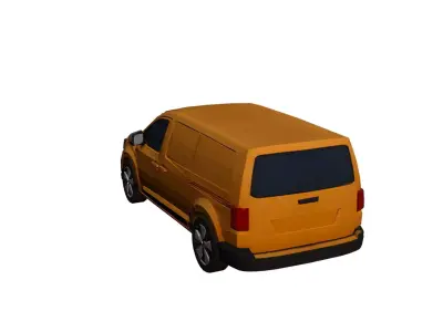 Low Poly Modern Generic Panel Van Model PBR Texture Low-poly 3D model