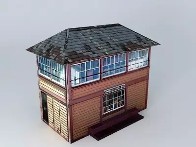 Eco Rail Track Signal Box Old Steam Days Free 3D model