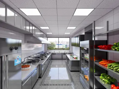 Commercial Kitchen 7 3D model purchase