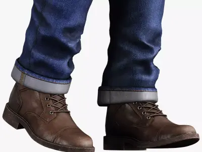 Leather Boots Pack 2 - Game-Ready PBR Footwear Low-poly 3D model