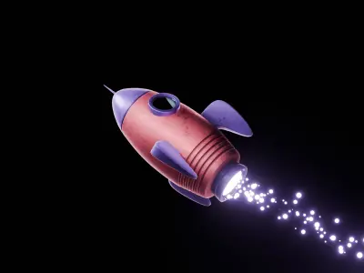 Stylize Rocket Cartoon Low-poly 3D model