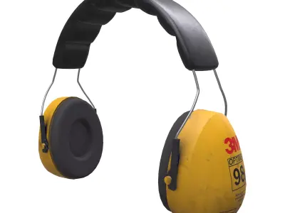 Safety Earmuff Low Poly Low-poly 3D model