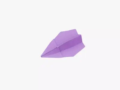 Paper Plane Magenta Low-poly 3D model