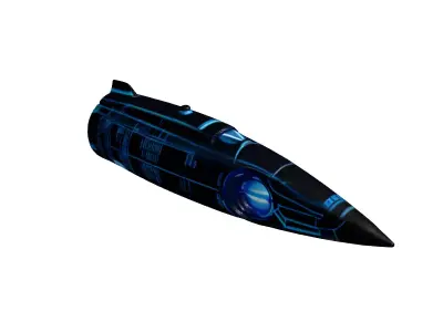 Sleek Futuristic SciFi Submarine Drone 3D model