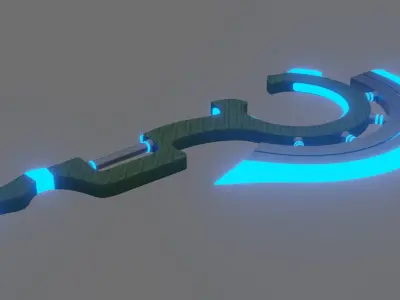 Sci Fi Axe Low-poly 3D model purchase