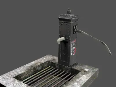 Victorian Hand Water Pump Black Model 3D model