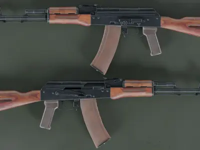 AK-74 assault rifle Low-poly 3D model