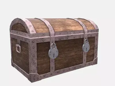 Pirate Chest Low-poly 3D model
