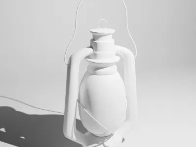 Lantern copper with candle inside 3D model