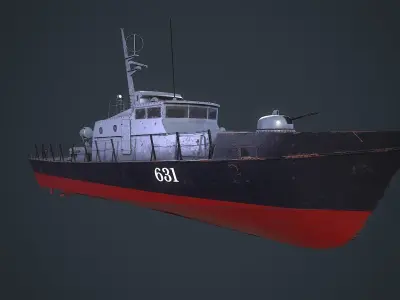 boat 1400 Vulture Low-poly 3D model