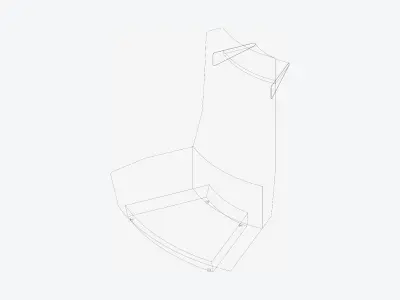 Seating - Contemporary - Blume - Type - Closing - High Back Low-poly 3D model