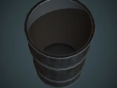 Barrel PBR Low Poly metal Low-poly 3D model