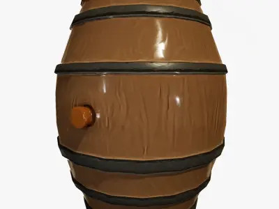 Low Poly 3D Barrel Prop Low-poly 3D model