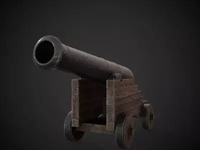 Medieval Cannon 4k PBR Low-poly 3D model