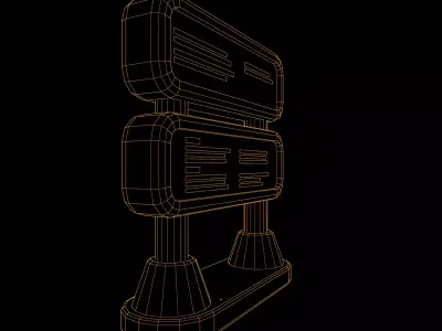Low Poly Digital Billboard 3D model