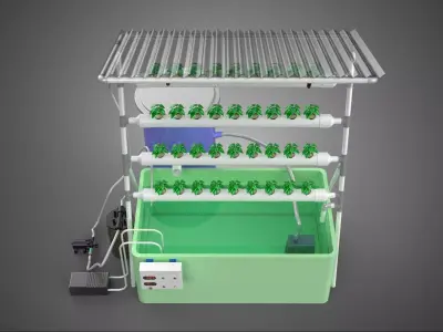IOT HYDROPONIC PLANT AUTO CONTROL WATER CYCLE PUMP NOZZLE SPRAY 3D model