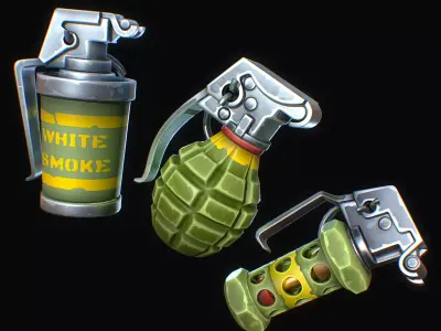 Collection of Stylized Grenades 3D Model Pack