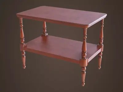 Vintage small table Low-poly 3D model