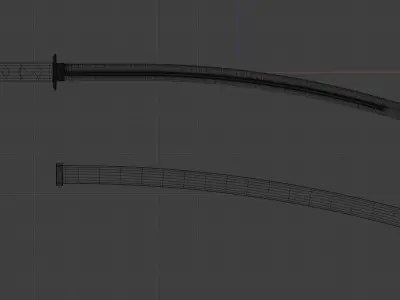 Weapon Katana Sword Blade Low-poly 3D model Low-poly 3D model