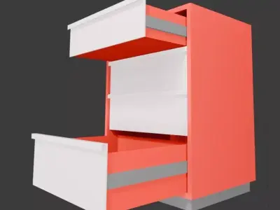 industrial drawer cabinet Low-poly 3D model