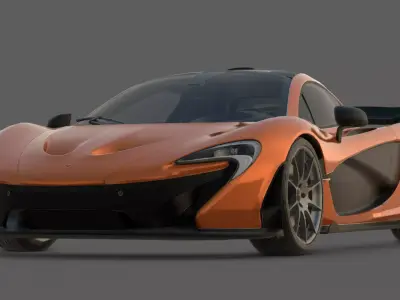 2014 McLaren P1 3D Model  Hybrid Hypercar Trinity Low-poly 3D model