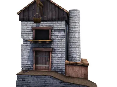 Medieval Building 13 Factory Low-poly 3D model
