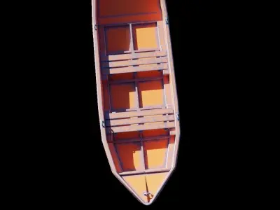 Boat model lifeboat Low-poly 3D model