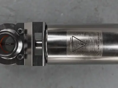 PBR Staileness Pneumatic Actuated Valve - Clamp Conection  3D model