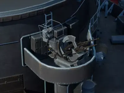 ITALIAN AA GUN WW2 Low-poly 3D model