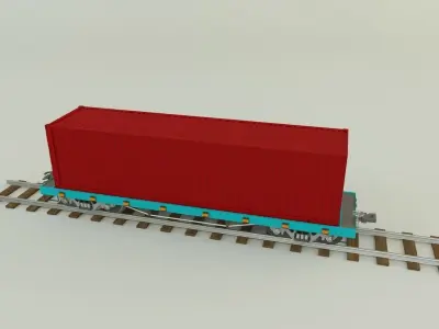 train container wagon 3D model