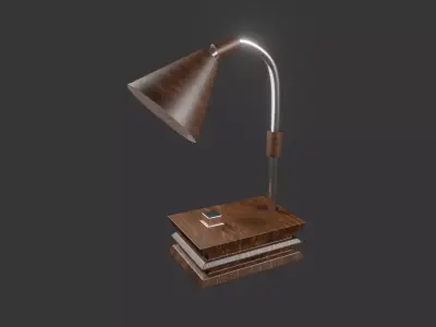 Vintage Wooden Table Lamp  Free 3D model