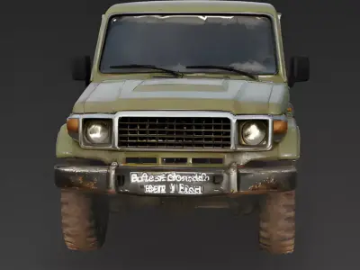 Realistic Olive Green SUV 3D Model 3d model Low-poly 3D model