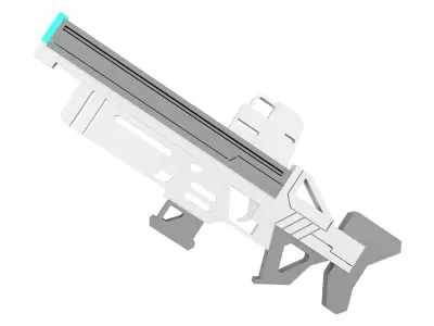 3d cartoon future arm laser and plasma gun icon 3D model