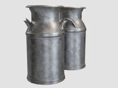 Milk Can Low-poly 3D model