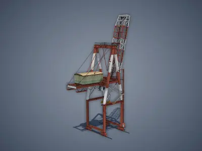 Port Container Crane Low-poly 3D model get