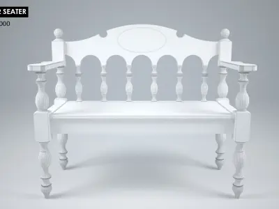 ANTIQUE BENCH 2 SEATERS 3D model