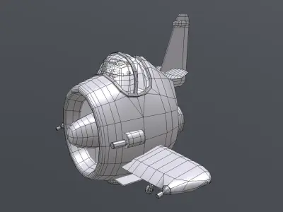 Aircraft airplane Low-poly 3D model