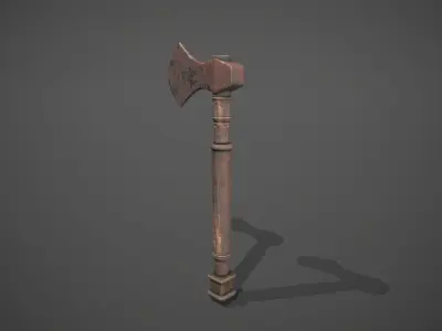 Rusty Old Axe Low-poly 3D model