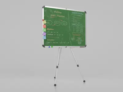 Customizable Metal Greenboard with Stand - Writing Board Low-poly 3D model