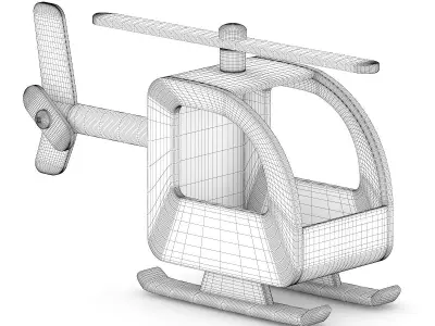 Wooden Helicopter Toy 3D model