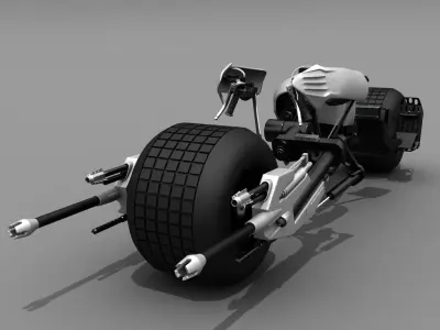 Batpod futuristic motorcycle with wheels 3D model