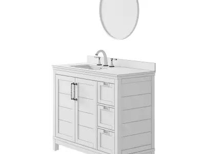 OVE Maribelle 42 Weathered Brown Vanity 3D model