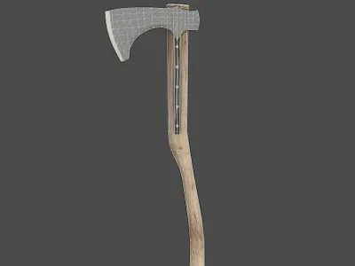 Battle Axe Low-poly 3D model 6